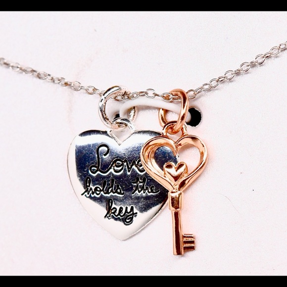 Unwritten Sterling Silver Two-Tone Charm Necklace - Picture 4 of 5